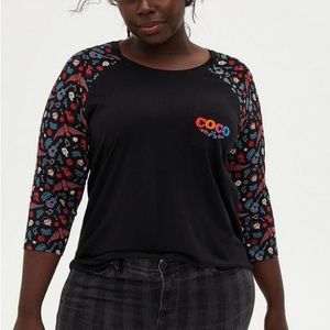 Disney Coco Black Raglan Top